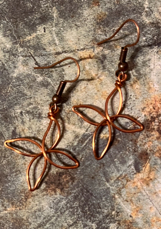 Earrings: Celtic Witch's Knot Copper