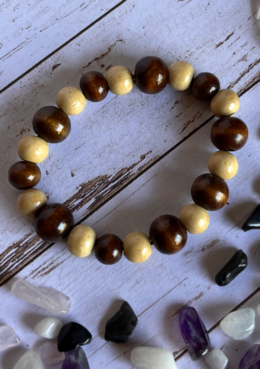 Bracelet: Wood Bead Stretch