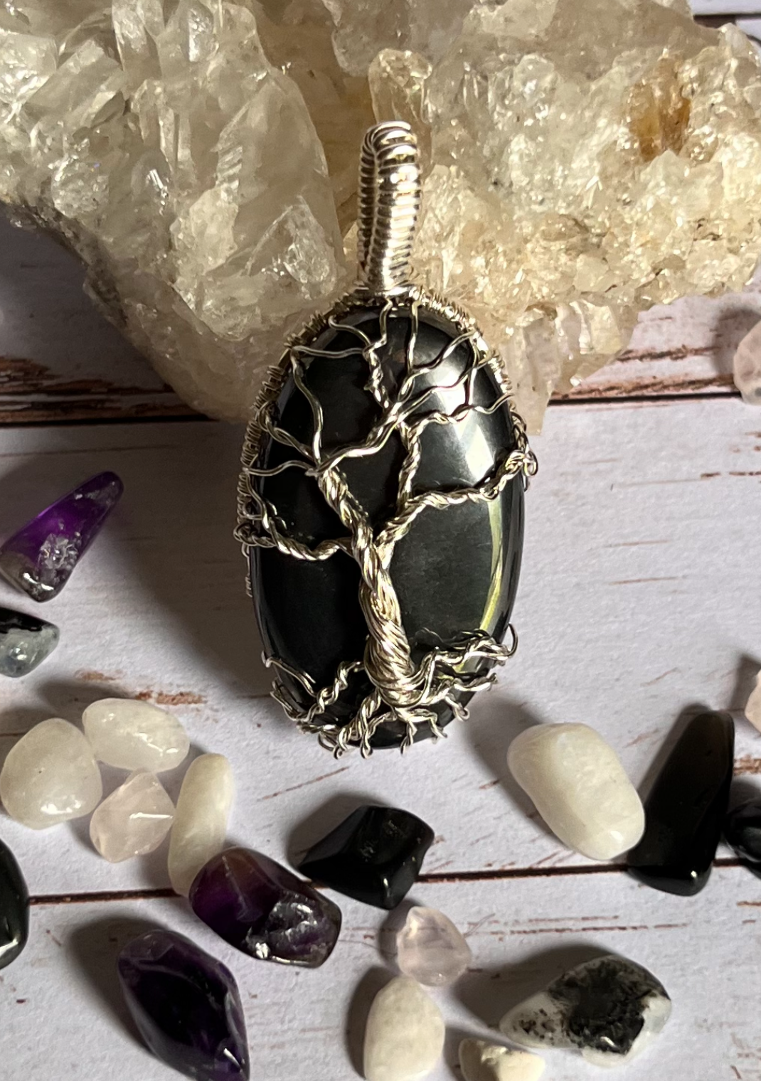 Pendant: Tree of Life & Hematite