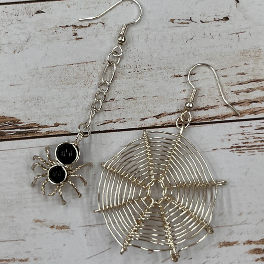 Earrings: Spider & Web